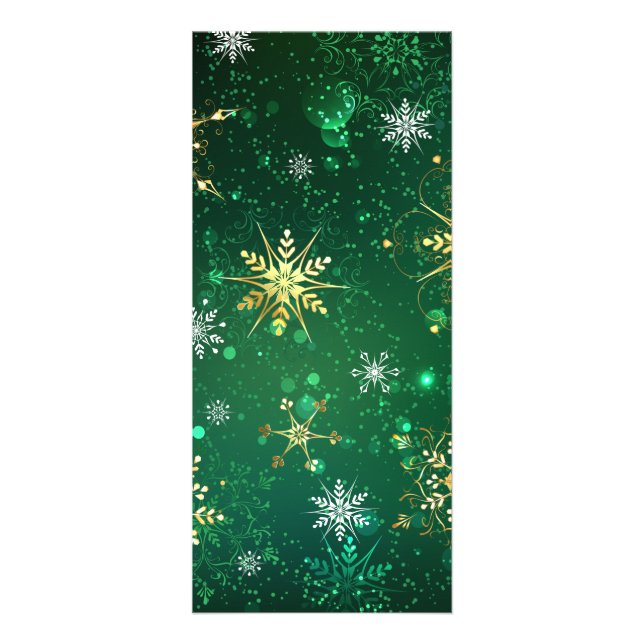 Carte Publicitaire Les flocons dorés de Noël sur l'Arrière - plan ver (Devant)