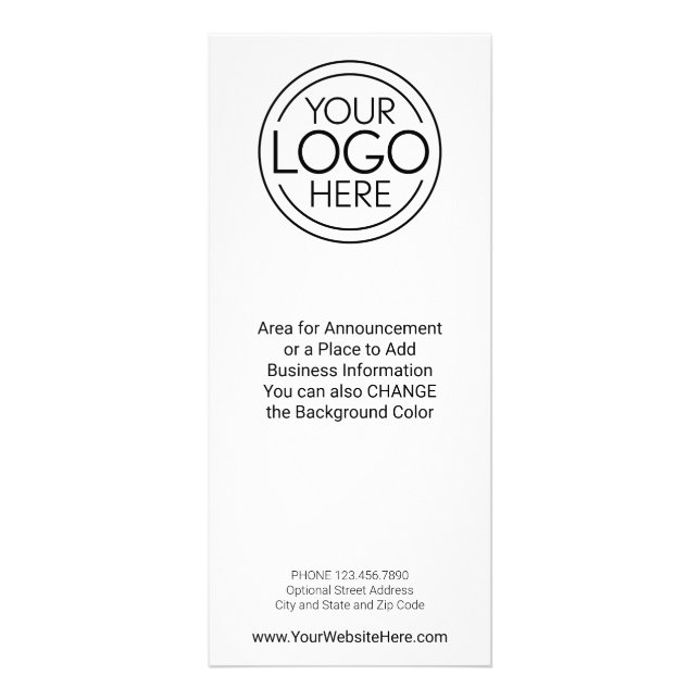 Carte Publicitaire Logo d'entreprise avec Faire-part et coordonnées (Devant)