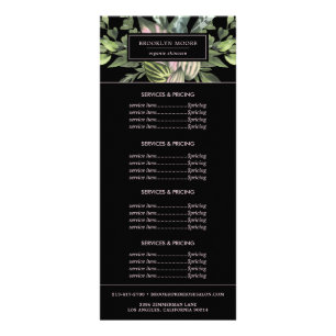 Carte Publicitaire Logo Feuilles Tropicales Modernes   Tarification d