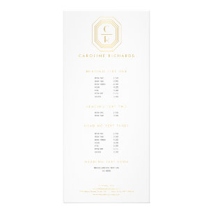 Carte Publicitaire Logo Monogramme Art Déco Stabilisé Or/Blanc