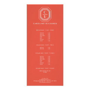Carte Publicitaire Logo Monogramme Art Déco sur Coral