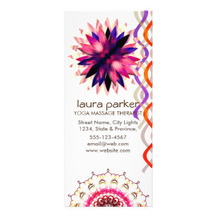 Carte Publicitaire Lotus Fleur Aquarelle Yoga Guérison Holistique