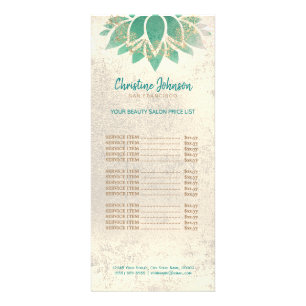 Carte Publicitaire lotus turquoise esthéticien en soins de peau sur f