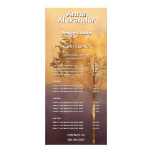 Carte Publicitaire Lumière Debout Conception minimale d'arbre