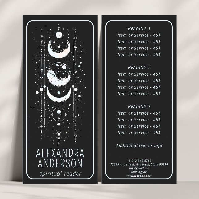 Carte Publicitaire Lune céleste Phases mystique Holistique Spirituell (Créateur téléchargé)
