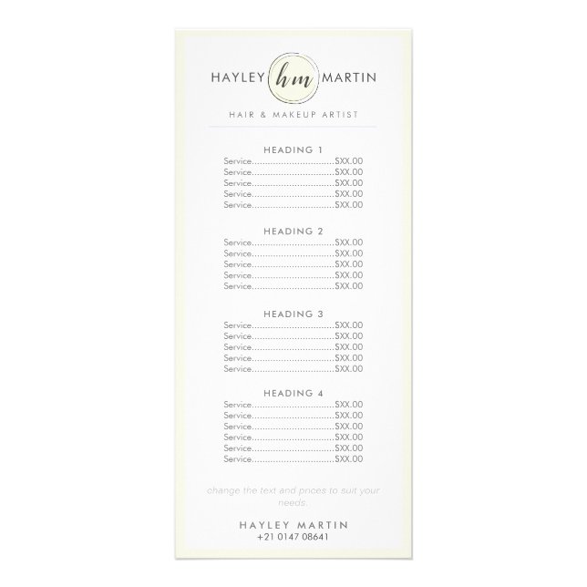 Carte Publicitaire Maquillage Artiste Beauté Salon Professionnel Tari (Devant)