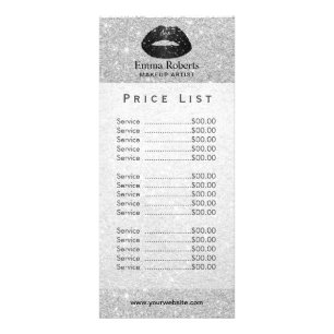 Carte Publicitaire Maquillage Artiste Black Parties scintillant Lips