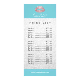Carte Publicitaire Maquillage Artiste Rose Gold Parties scintillant L