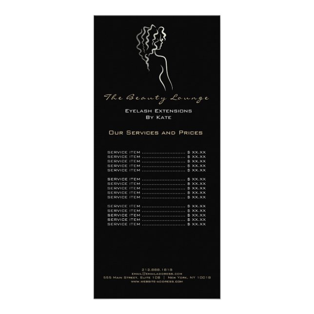 Carte Publicitaire Maquillage Beauté Salon Nom Black Spa Logo Black G (Devant)