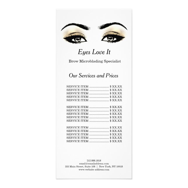 Carte Publicitaire Maquillage Beauté Salon Nom Microblanding Lashes (Devant)