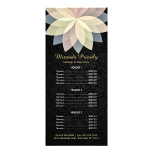 Carte Publicitaire Maquillage Salon de beauté Colorful Floral Tarifs