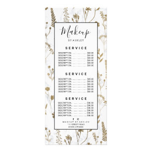 Carte Publicitaire Marbre pressé sec mignon de fleurs d'or tiré par