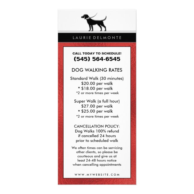 Carte Publicitaire Marche et animal familier de chien reposant la (Devant)