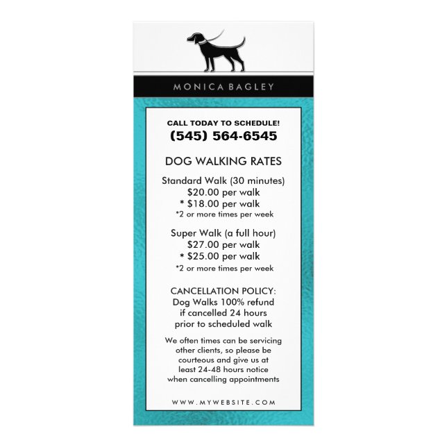 Carte Publicitaire Marche et animal familier de chien reposant la (Devant)