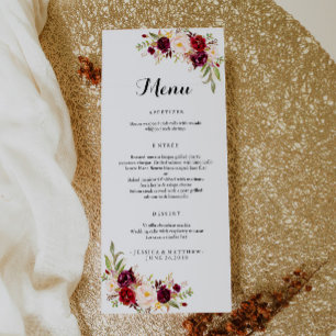 Carte Publicitaire Marsala Burgundy Rustic Floral