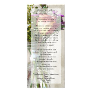 Carte Publicitaire Mason Jar avec Rose et Fleur sauvage