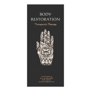 Carte Publicitaire Massage Thérapiste Henné Dragonfly Tatouage main 4