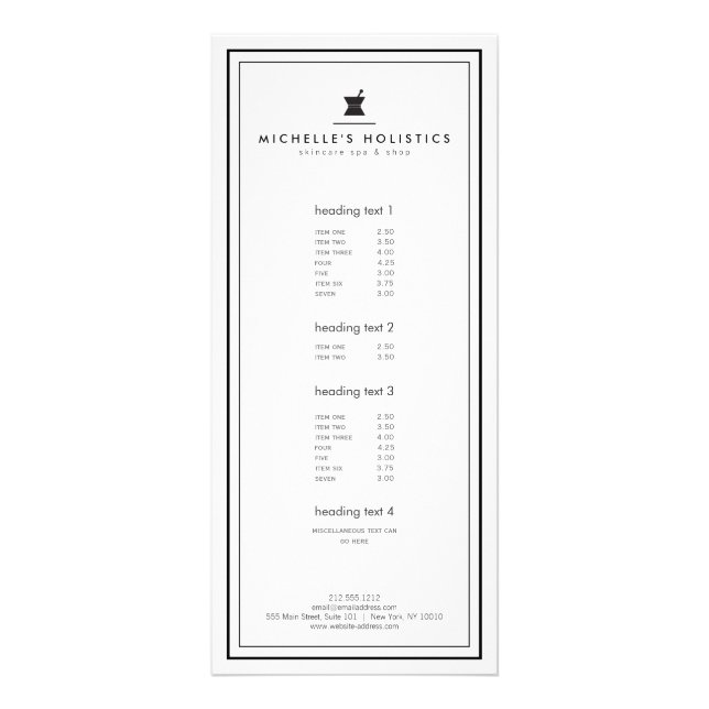 Carte Publicitaire Médecine holistique Apothécaire Classique Blanc (Devant)
