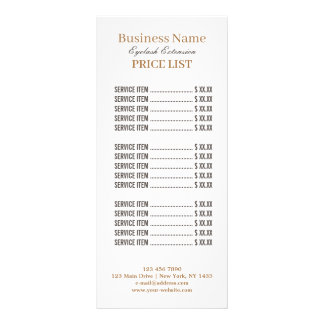 Carte Publicitaire Minimaliste Moderne Élégant Lash Artiste Liste de