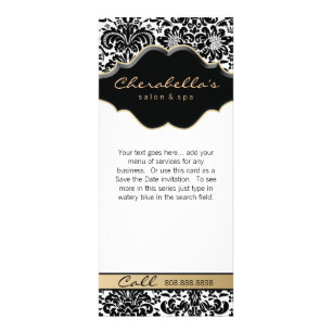 Carte Publicitaire Mode florale beige de spa de salon de damassé de
