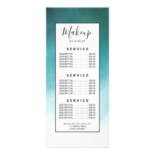 Carte Publicitaire Modern blue greenery watercolor ombre