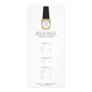 Carte Publicitaire Monogramme du salon de ongles sur Parties scintill