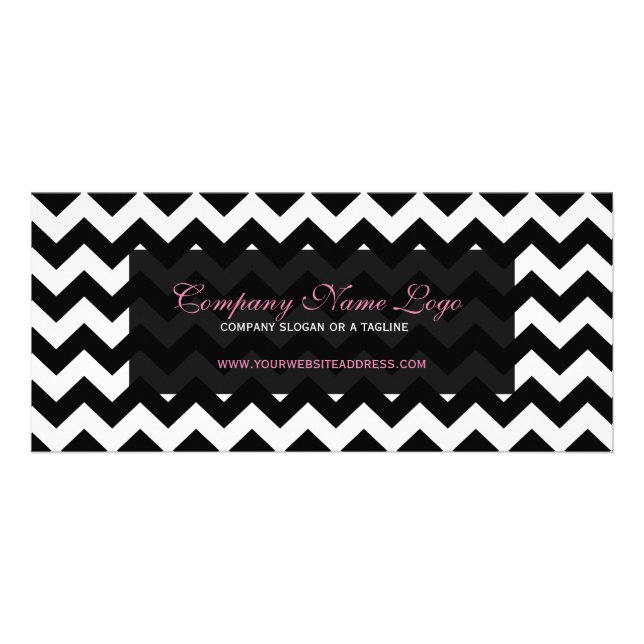 Carte Publicitaire Motif Chevron noir et blanc 2 (Devant)