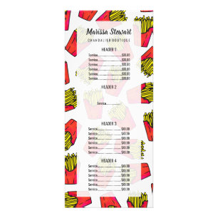 Carte Publicitaire Motif mignon de pommes frites de fin gourmet