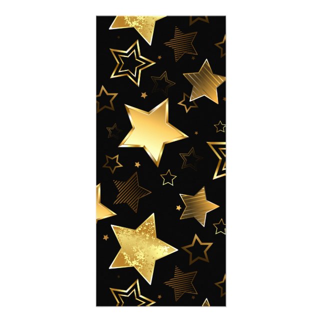 Carte Publicitaire Motif sans couture avec étoiles d'or (Devant)