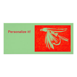 Carte Publicitaire mouche mouillée, attache à la mouche, art de la pê