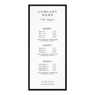 Carte Publicitaire Nettoyez le luxe social minimaliste Black&White de