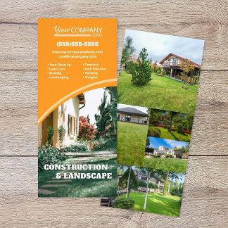 Carte Publicitaire Orange, design arrondi moderne, photo