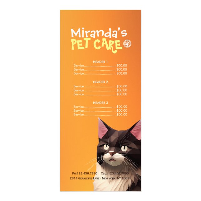 Carte Publicitaire Papier de chat Carves Animaux de protection Cliniq (Devant)