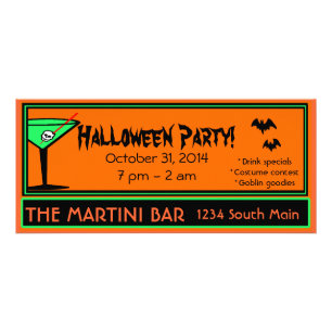 Carte Publicitaire Partie de Halloween de barre