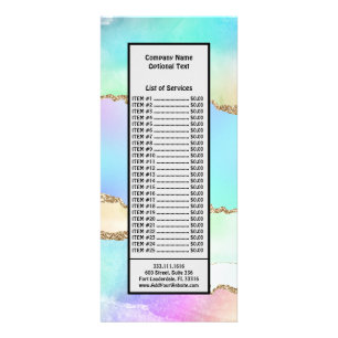 Carte Publicitaire Parties scintillant dorée du marbre pastel