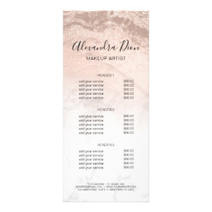 Carte Publicitaire Peintre en marbre de parties scintillant rose d'or