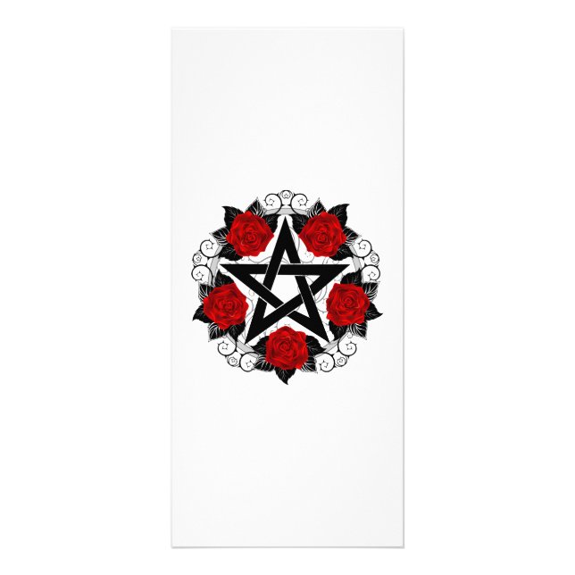 Carte Publicitaire Pentagramme aux roses rouges (Devant)