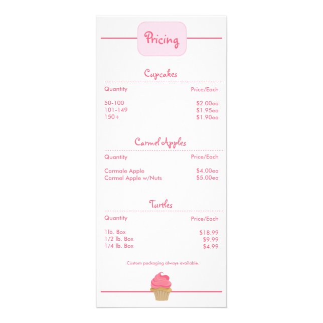 Carte Publicitaire Petit gâteau Rackcard de boulangerie (Devant)