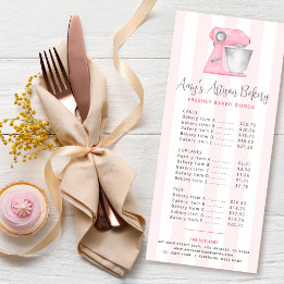 Carte Publicitaire Pétrin de cuisine de boulangerie Rayures roses Men