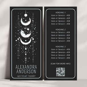 Carte Publicitaire Phases de la Lune céleste Code QR spirituel mystiq