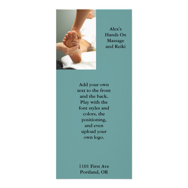 Carte Publicitaire Photo de massage de pied (Devant)