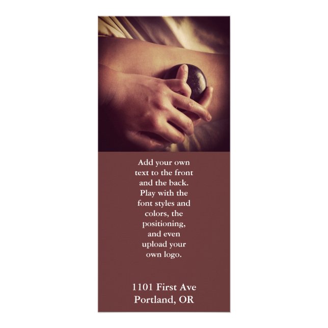 Carte Publicitaire Photo en pierre chaude de massage (Devant)