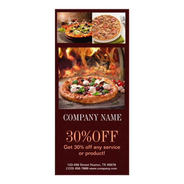 Carte Publicitaire pizza italienne de nourriture de magasin (Devant)