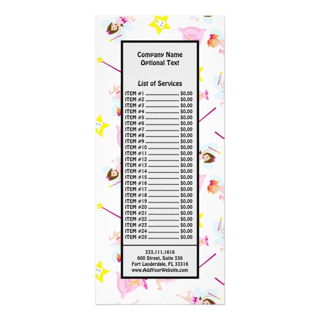 Carte Publicitaire Pretty Tooth Fairy Magic Mur White Teeth Yellow (Devant)
