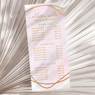 Carte Publicitaire Prix cercle or aquarelle rose Script Blush