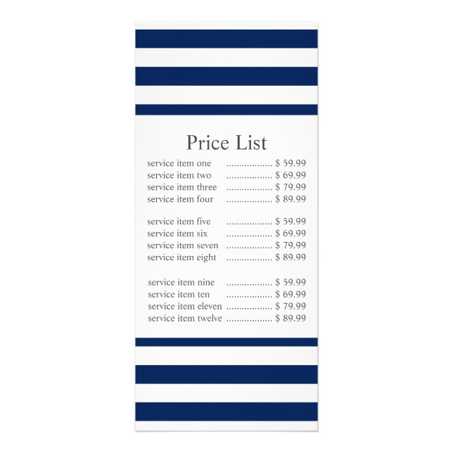 Carte Publicitaire Prix d'affaires de la marine classique (Devant)