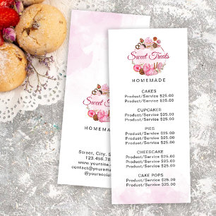 Carte Publicitaire Prix de la boulangerie de friandises