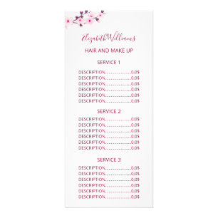 Carte Publicitaire Prix de service Fleur de Cerisier Rose Blanc 