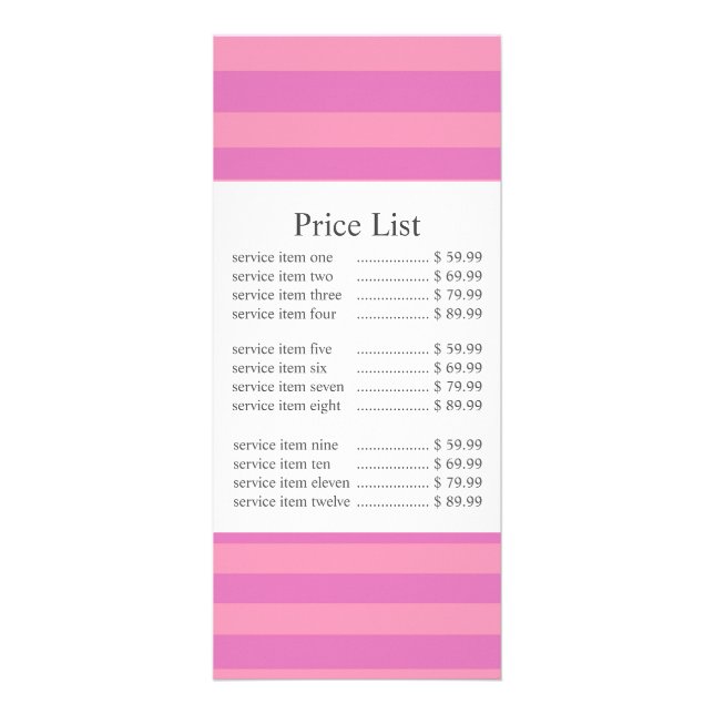 Carte Publicitaire Prix d'entreprise classique en bande rose (Devant)