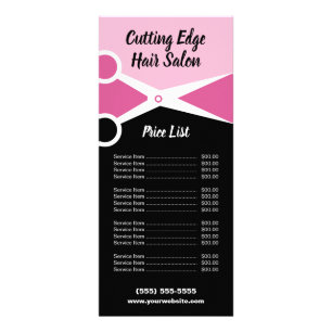 Carte Publicitaire Prix du salon de coiffure promotionnel